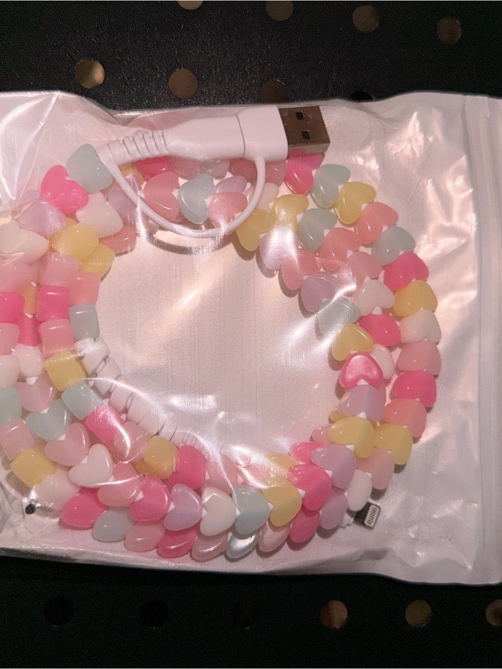 NEW Heart Bead USB Charging Cable USB/Type C with Lightning Adapter